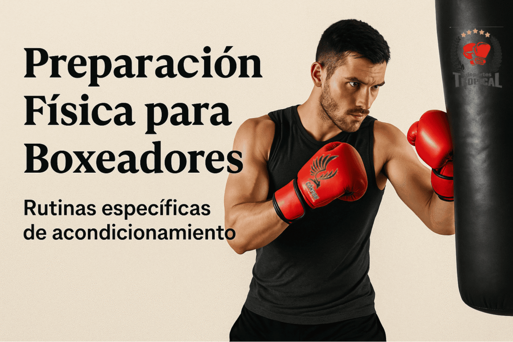 Boxeador joven golpeando saco de boxeo durante rutina de acondicionamiento físico